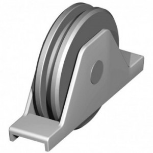 Galet (roue) pour portail Ø90mm - gorge en U - support à souder - 1 roulement à billes