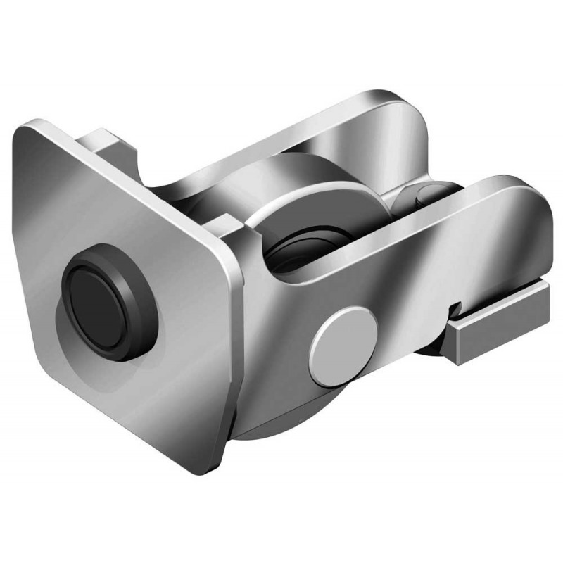 Support à galet pour rail de portail autoportant - INOX 304 - pour rails série 1000 FAC P75