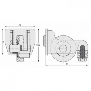 Support à galet pour rail de portail autoportant - INOX 304 - pour rails série 1000 FAC P75