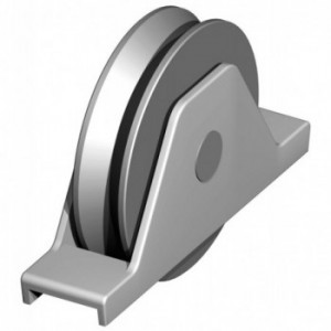 Galet (roue) pour portail Ø90mm - INOX 304 gorge en V - support à souder - 1 roulement à billes