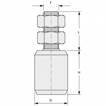 Olive de guidage inox 304 pour portail coulissant - ø40 - hauteur 44mm