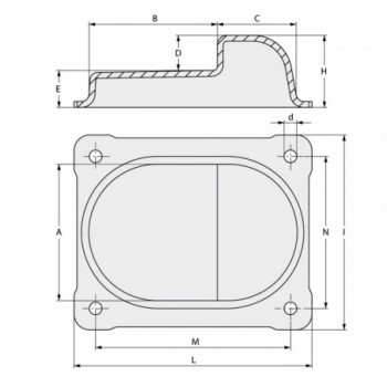 Butée centrale à visser grand modèle pour portail à battant - INOX 304