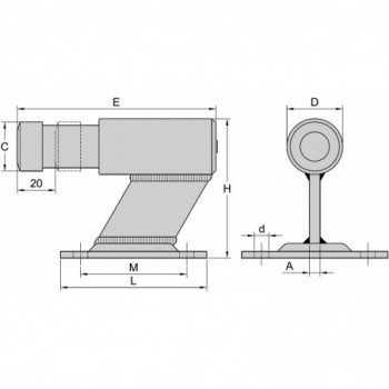 Butée portail lourd + de 500 kg - Platine à visser