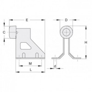 Butée pliée façonnée sur platine à visser pour rail de portail coulissant - 110x110mm - acier galvanisé