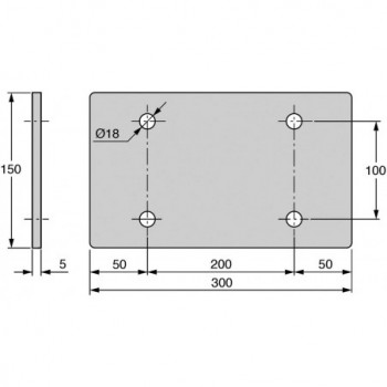 Plaque gabarit de perçage pour chariot de portail coulissant autoportant, en inox 304 - pour chariot 11010 VD1501 FAC srl