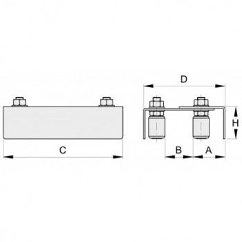 Plaque de guidage 4 olives diam 40 - INOX