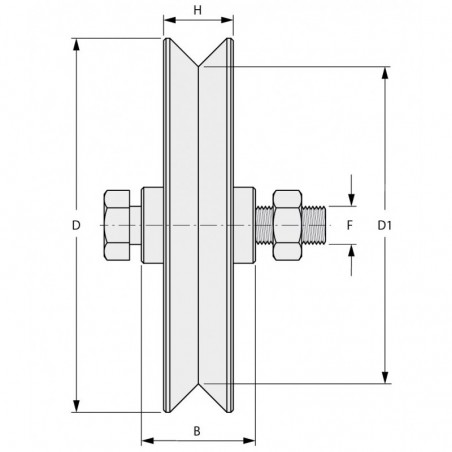 Galet Roue Pour Portail Inox Mm Gorge En V Axe Visser Roulement Billes