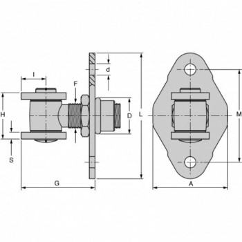 Gond M20 - platine 122x73mm réglable