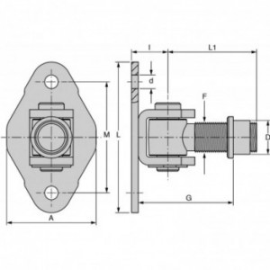 Chape M18 - platine de fixation avec 2 trous