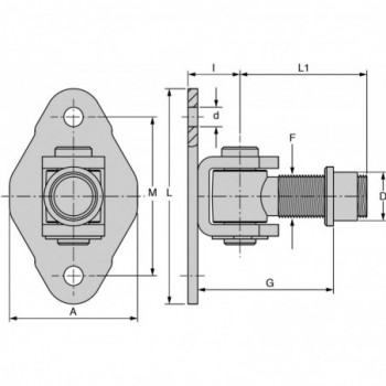 Chape M22 - platine de fixation avec 2 trous