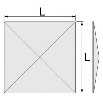 Chapeau carré sans bord (galvanisé) 60x60mm (Jusqu'à rupture du stock)