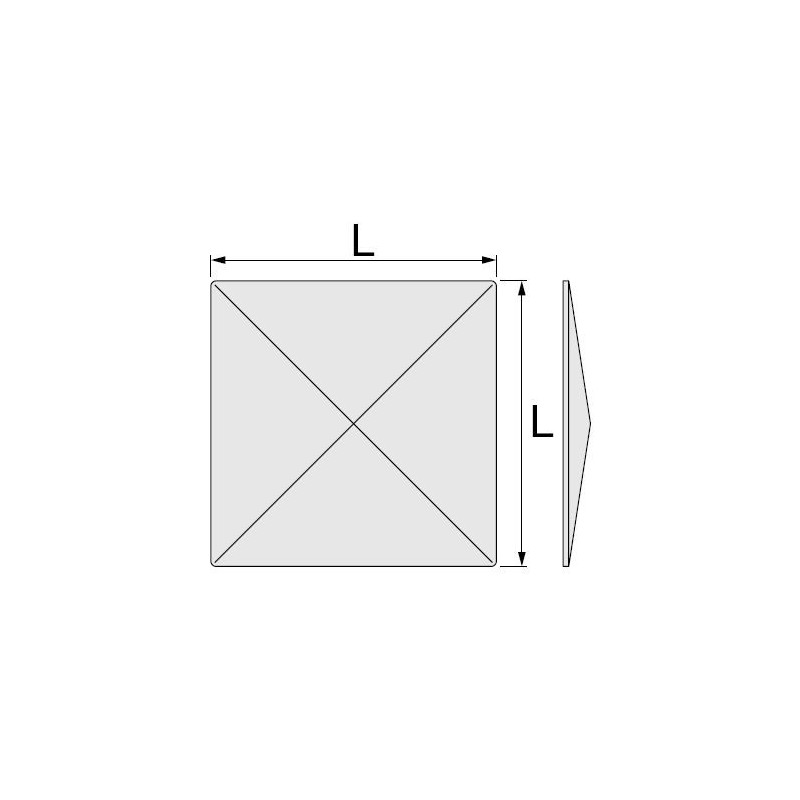 Chapeau carré sans bord (galvanisé) 60x60mm (Jusqu'à rupture du stock)