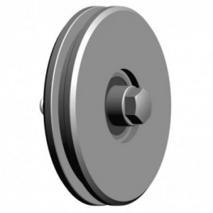 Galet (roue) pour portail Ø120mm - gorge en U - axe à visser - 2 roulements à billes - INOX 304