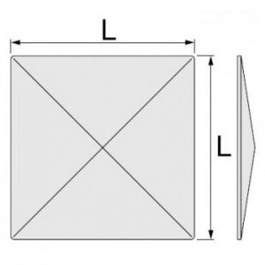 Chapeau carré sans bords (galvanisé) 100x100mm (jusqu'à épuisement du stock)