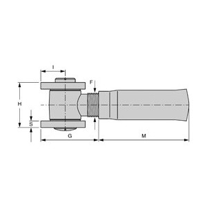 Gond Ø22mm à sceller - INOX 304