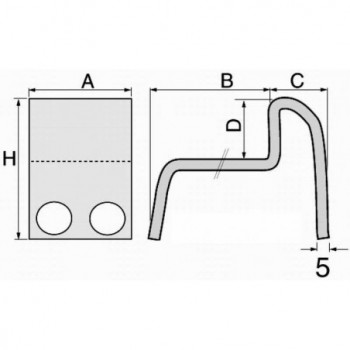 Sabot de portail à sceller Ep 5mm 90x120x5