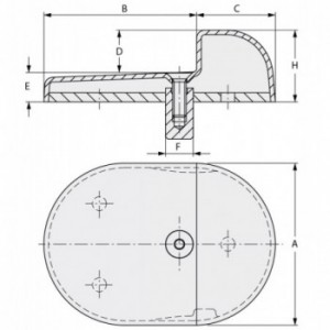 Butée tole 130X90 à visser ( 4)