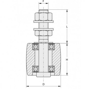 Olive spéciale  Ø 52mm pour portail lourd H48 M16