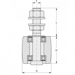 Olive spéciale  Ø 52mm pour portail lourd H48 M16