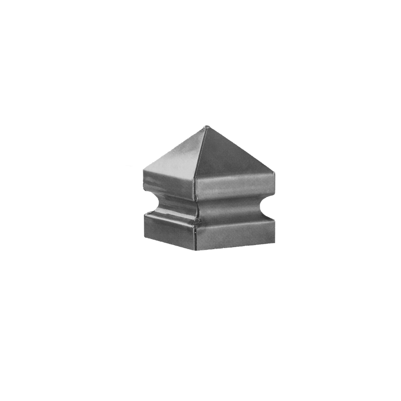 Chapeau carré avec bords (acier brut) 120X120 mm H:150