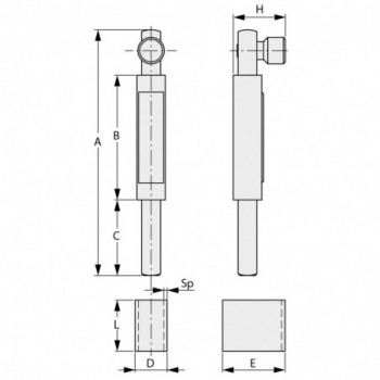 Verrou baionnette GALVA carré de 10mm -  A souder H 130