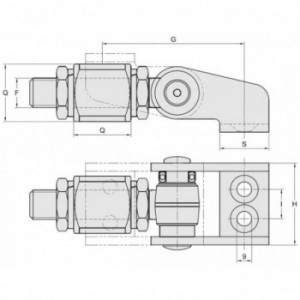 Gonds M22 réglage 180° à souder