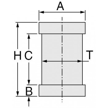 Axe à souder avec embase carrée 35 - Ø 30 H69