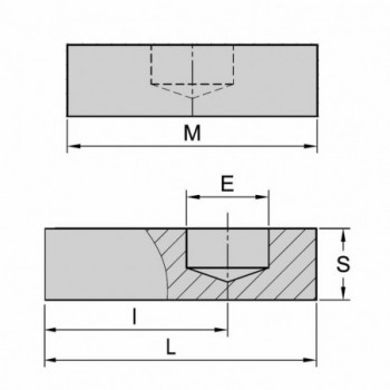 Socle à souder pour pivot ø20 ( 10) - Acier brut