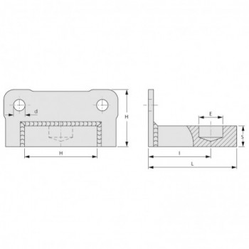 Socle pour pivot avec platine de fixation 95x80 - Galvanisé