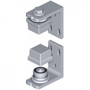 Ensemble de pivots haut et bas sur roulement à souder pour tube de 40x40mm - sur platine à visser - pour portail pivotant