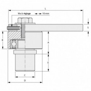 Pivot supérieur pour tube 40x3 Ø 60 mm