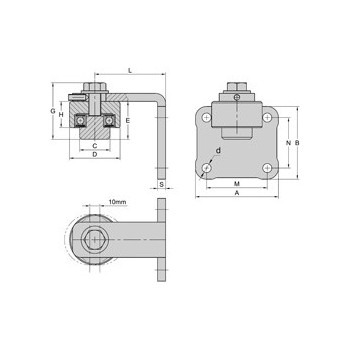 Pivot supérieur à souder sur platine à visser Ø 40 mm