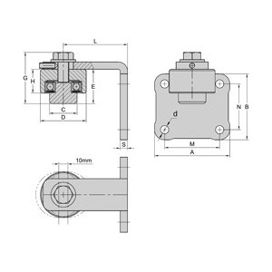 Pivot supérieur à souder sur platine à visser Ø 40 mm