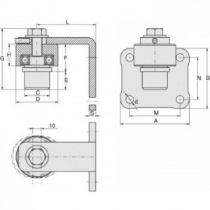 Pivot supérieur sur platine pour tube  Ø 60 mm