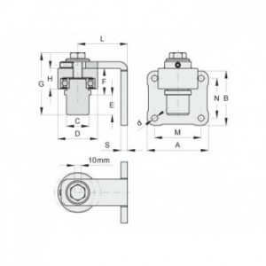 Pivot supérieur sur platine pour tube  Ø 70 mm - sans platine de fixation