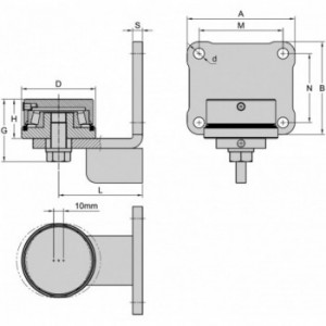 Pivot inférieur à souder sur platine à visser Ø 50 mm