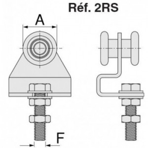 Chariot galvanisé - 2 roues Ø24mm M8 - pour porte coulissante suspendue