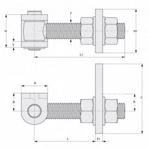 Gond M18 réglable orthogonal avec étrier