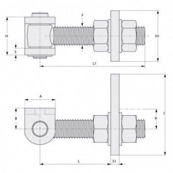 Gond M22 réglable orthogonal avec étrier