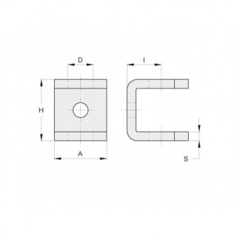 Etrier acier GALVA pour gond M22