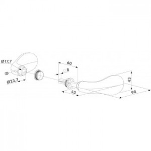 Paire de béquilles en aluminium carré de 8mm