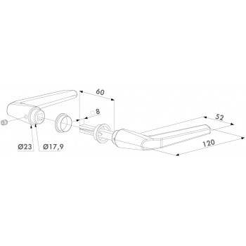 Paire de béquilles en aluminium Locinox - carré de 8mm - tout type de serrures