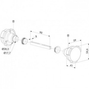 Paire de béquilles Locinox Kidloc - bouton de sécurité 3 points - carré de 8 mm