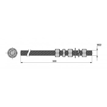 Tirants M22 en Inox pour chariot autoportant 3010F avec écrous, quantité x4