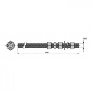 Tirants M22 en Inox pour chariot autoportant 3010F avec écrous, quantité x4