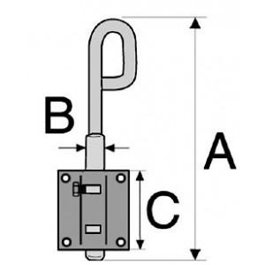 Verrou baïonnette electrozingué Ø16x300