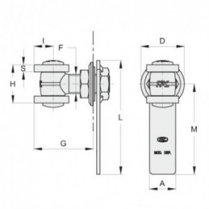 Charnières galvanisées - Fixation rapide M18