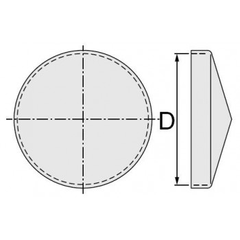 Chapeau rond avec bord (galvanisé) Ø 33mm