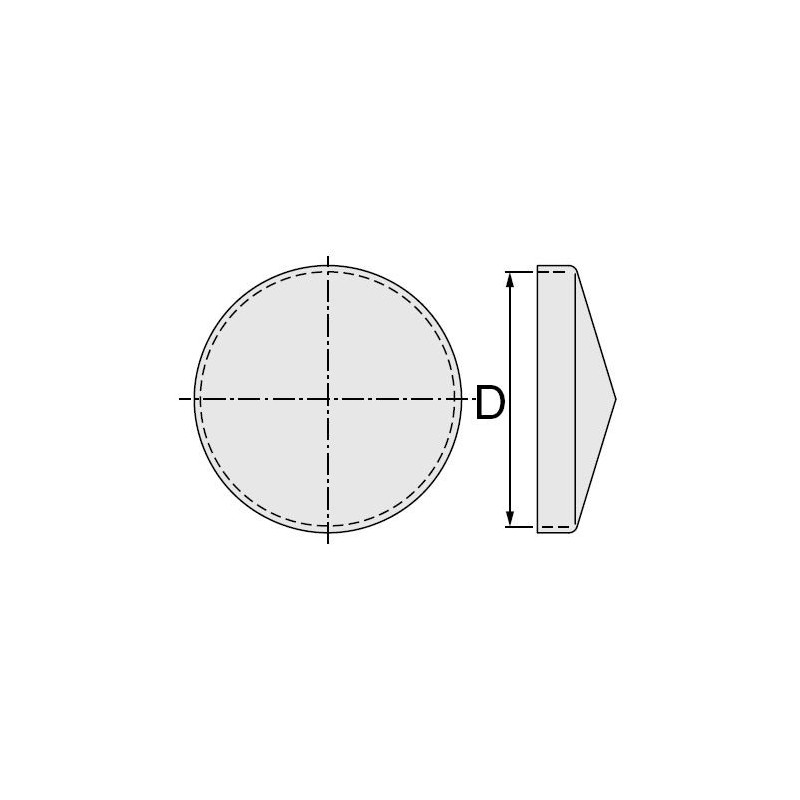 Chapeau rond avec bord (galvanisé) Ø 76mm