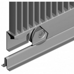 Galet (roue) pour portail Ø100mm - gorge 1 2 ronde (demi ronde) Ø16mm - grandes flasques à souder - 2 roulements à billes